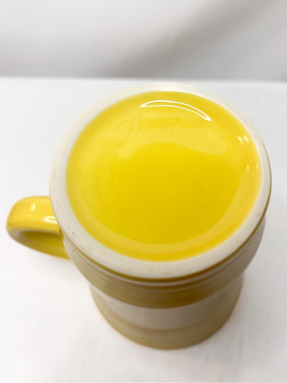 Fiestaware Sunflower Yellow Tall Ceramic Latte Mug with Handle 18oz - Picture 3 of 3